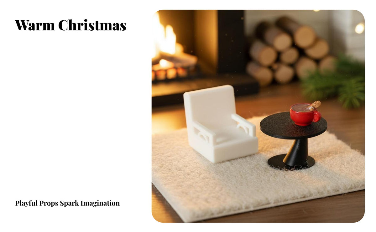 Miniature Fireplace DIY Assembly Dollhouse Fireplace Realistic Simulation Miniature Christmas Decoration for Collectors, Adults, Dollhouses, Dioramas