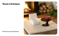 Miniature Fireplace DIY Assembly Dollhouse Fireplace Realistic Simulation Miniature Christmas Decoration for Collectors, Adults, Dollhouses, Dioramas