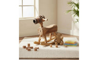 Horse Rocking Stool Angled Legs Wooden Rocking Horse Stool Rustic Texture Wooden Ride Plaything for Children