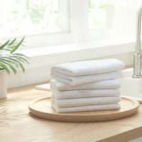 Highly Absorbent Microfibre Cloth Pack of 5, White Dish Cloths for Kitchen, Reusable Microfiber for Dishes and Cookware Drying