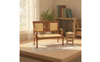 Dollhouse Bench with Cushions Carved Dollhouse Bench VintageStyle Miniature Settee for Collectors