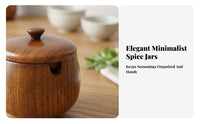 Seasoning Jar Keeps Seasonings Japanese Design Container Easy to Clean Wooden Seasoning Container for Dining Table