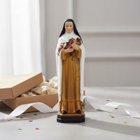 Decorative Gift Nun Holding Flowers Figure Serene Design Nun Figurine Highly Detailed Catholic Collectible Figure for Collectors, Church, Mantelpiece, Bookshelf, Desk
