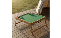 Mini Mahjong Set with Table Foldable Design Portable Mahjong Set with Folding Table Engraved Markings Sturdy Wood Frame