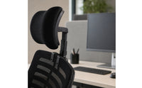 Adjustable Headrest with Clamp Ergonomic Chair Headrest Attachment Neck Support Attachment No-Drill Head Support Cushion Mesh