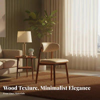 Solid Wood Legs Upholstered Curved Back Chair Century-Century Modern Design Household Furniture Stable Support Indoor Seating Ergonomic Design for Business Owners, Interior Decorators, Dining Room, Restaurant, Kitchen, Reading Nook