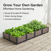 Dark Brown Planter Box, 17cm PP Garden Planter Box with Drainage, for Home Gardening, Patio & Balcony Vegetable Planter Box