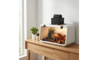 Clear-Front Reptile Habitat with Viewing Panel Ventilated Reptile Enclosure Indoor Turtle Tank Escape-Proof for Tabletop