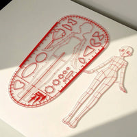 2 Pieces Plastic Fashion Design Template with Figure Outlines Flat Human Body Drawing Template Easy to Use Fashion-Figure Ruler Clear Scale for Students