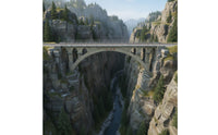 Plastic and Cardboard Arched Bridge Model with Instructions 1:87 HO Scale Bridge Kit Assembly Required Paintable for Modelers, Train Layouts