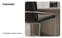 Light Luxury Aesthetic Bar Chair with Footrest Household Furniture Upholstered Seat Soft Cushion for Cafe Owners, Homeowners, Adults, Kitchen Island