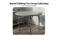 Round Folding Table Space-Saving Foldable Round Table Easy to Clean Household Furniture for Homeowners, Institutions