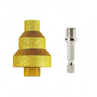 Tapered Tile and Stone Hole Opener Textured Stepped Hole Opener Abrasive Diamond Step Drill Bit Gold Colored