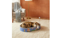 Oval Cat Scratcher with Toy Interactive Cat Scratch Bed Comfortable Corrugated Cardboard Scratcher Reversible for Kittens