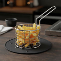 Stainless Steel Chip Basket Long Handle Wire Mesh Food Holder Kitchen Utensil for Home Cooks, Restaurant