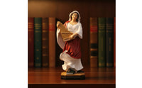 Female Musician Figurine Painted Figurine with Organ Instrument Detailed Musician Statue for Collectors, Desk, Cabinet