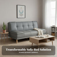 Cat Scratch Resistant Foldable Sofa Bed Space Saving Futon Sofa Bed Multi-Purpose-Use 2-Seater Convertible Futon Easy Assembly for Pet Owners, Apartment Dwellers, Young Adults, Small Areas, Bedroom, Home Office