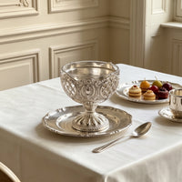Pedestal Bowl Embossed Bowl Elegant Dessert Dish for Hosts