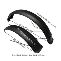 2 Pieces Wide-Tire Mountain Bike Fenders with Support Stays Curved Wide-Tire Mountain Bike Mudguard Set Front and Rear Mudguards for Cyclists