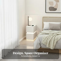 Wireless Charging Smart Floating Nightstand Modern Aesthetic Floating Smart Cabinet With Storage Drawer Bedside Table 3-Color Adjustable LED for Technology Enthusiasts, Young Adults, Apartment Dwellers, Home, Dorm Room
