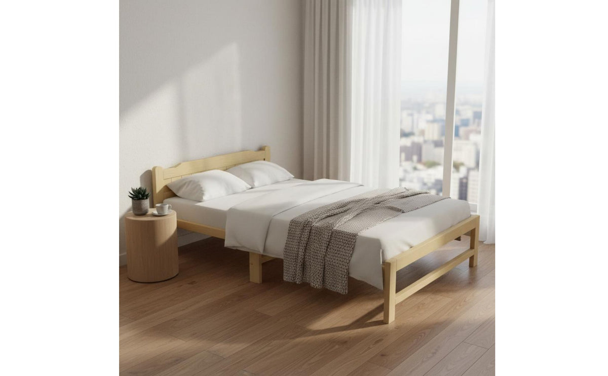 Solid Wood Folding Bed Foldable Design Portable Single Bed Frame No Assembly Required Bedroom Furniture for Adults, Children, Rental Homes, Guest Room