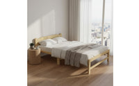 Solid Wood Folding Bed Foldable Design Portable Single Bed Frame No Assembly Required Bedroom Furniture for Adults, Children, Rental Homes, Guest Room