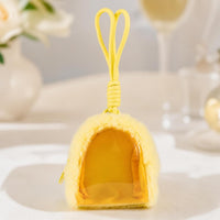 Plush Transparent Mini Pouch for Badges, Coins, and Earbuds - Cute Canvas Storage Bag