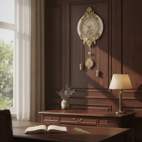 Wall Clock with Pendulum Ornate Pendulum Wall Clock Carved for Hallway