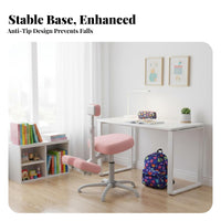 Stable Fiveprong Base Adjustable Kneeling Chair Antitip-proof Adjustable Kneeling Chair with Chest Rest Lockable Casters children's Furniture for children, Students, Parents, Writing, Home Study, Desk Work, Online Learning