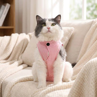 Cat Recovery Suit with Turtleneck, Sleeveless Neuter Suit for Cats, Fastener Closure Spay Suit