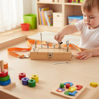 Kids Toy Portable Design Wooden Screw Driver Board Activities Tools Young Child Screw and Nut Toy for Preschoolers, Travel