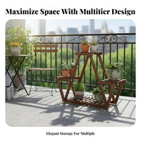 Floor-Standing Multi-Tier Plant Stand minimalist design Tiered Flower Pot Rack Space-Saving Display Shelf Sturdy framework for Gardeners, Apartment Dwellers, Homeowners, Balcony, Living Room, Indoor, Office