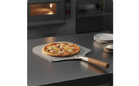 Aluminum Pizza Peel Long-Handled Pizza Paddle with Wood Handle Flat Kitchen Tool for Culinary Artists