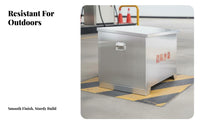 Heavy-Duty Fire Fighting Sandbox Rust-Proof Outdoor Emergency Storage Box Resistant Stainless Steel Utility Chest on Wheels Reinforced Structure for Construction Site Managers, Gas Stations, Underground Garages, Warehouses, Public Areas