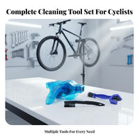 4 Pieces Cycle Chain Cleaner Set Easy to Use Bike Chain Cleaning Kit Portable Design Cycle Cleaning Brush Set for Mountain Bikers, Cyclists