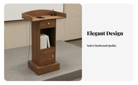 Spacious Desktop Floor Standing Pulpit Multi-Purpose Modern Presentation Desk Sturdy Construction Wooden Lectern with Storage Stable Base for Teachers, Presenters, Conference Room, Classroom, Lecture Hall, Church