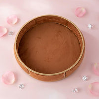 uncoveredTop Round Jewelry Display Tray Lined Interior Velvet Jewelry Tray Segmented Finger Band Holder Holder Dish Decorative for Vanity, Counter