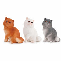 3 Pieces Cat Figurine Cat Figurine with Textured Coat Charming Decor for Shelf, Desk