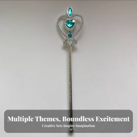 Angel Circlet and Rod Set Plumed Pattern Princess Crown and Ceremonial Rod Set Glittering Halloween Costume Accessories for Kids, Girls, Themed Events