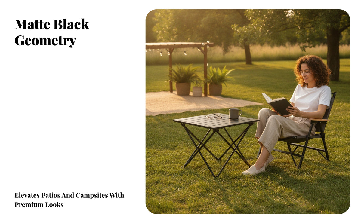 Portable Folding Camping Table | Easy Setup and Storage, Compact Square Profile, for Picnics