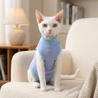 Cat Recovery Suit in Super Elastic Modal, Neuter Spay Suit for Kitten Recovery, Thin Anti-Lick Shirt for Comfortable Pet Post Surgery Care