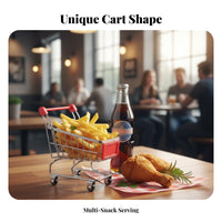 Mini Shopping Cart Food Holder Creative Design French Fry Serving Trolley Decorative French Fry Serving Basket for Hotels, Parties, Home Entertaining