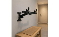 PVC-Coated Wall-Mounted Bike Hanger Double-Hook Cycle Hanger Rack Black Finish Foldable Bike Rack Adjustable for Home, Garage