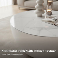 2 Pieces Minimalist Design Round Nesting Coffee Table Set Modern Design Round Nesting Tables Small Space Friendly Living Room Furniture With Storage for Apartment Dwellers, Interior Designers, Homeowners, Office Lounge, Bedroom, Hotel Lobby, Beauty Salon