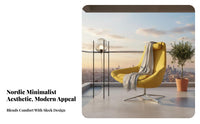 Sail Design Rotating Chair Nordic and Theme Single Sofa Soft Padded Padding Statement Piece for Adults, Balcony