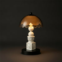 Adjustable Table Lamp with Dome Shade Warm Vintage Table Lamp Sculptural Soft for Bedroom