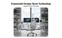 Lumbar Support Ergonomic High-Back Mesh Chair Adjustable Armrests Ergonomic Mesh Chair with Headrest 360-Degree Swivel Office Furniture Reclining Function for Remote Workers, Gamers, Students, Gaming Setup, Study Room