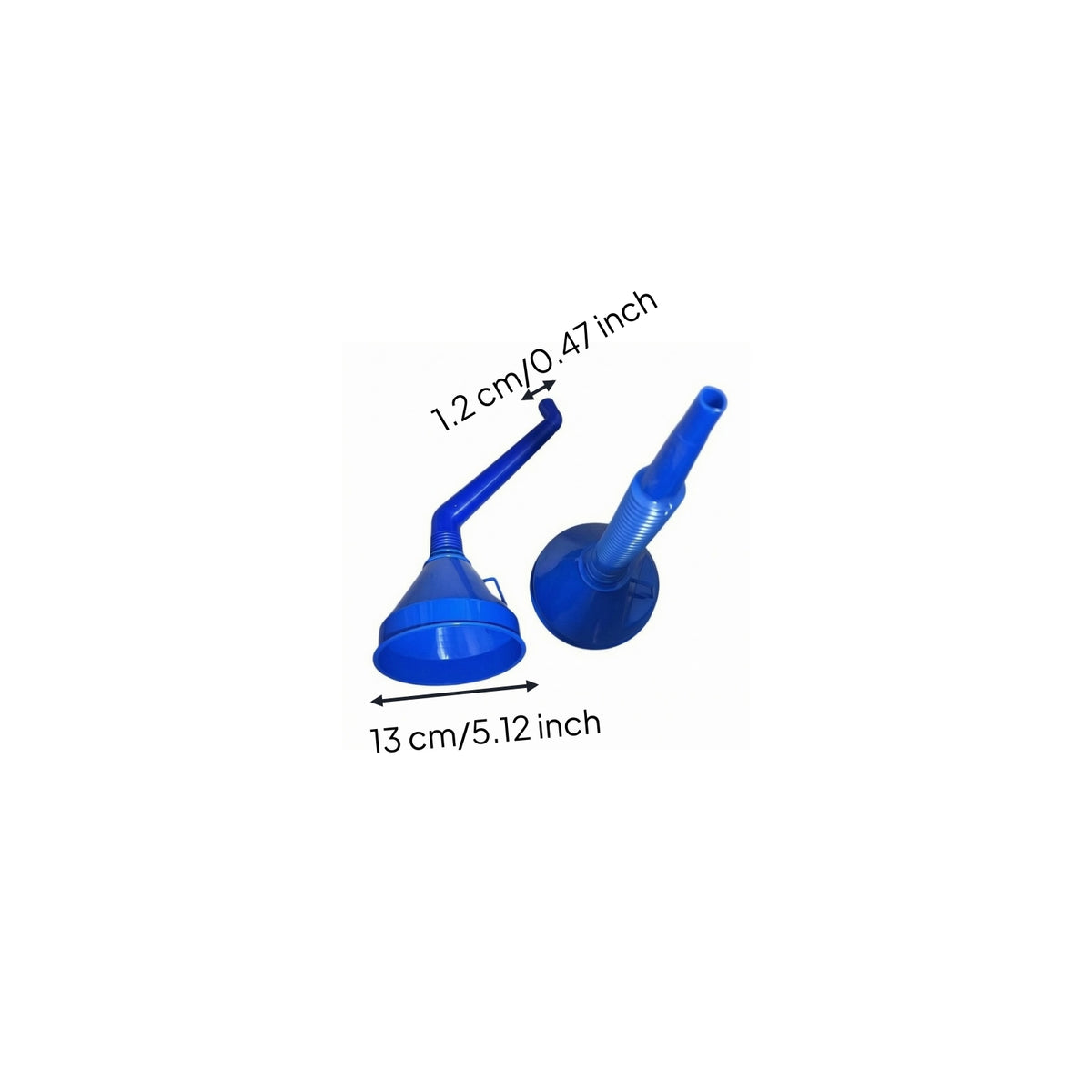 2 Pieces Fuel Funnel Set Blue Plastic Fuel Funnel Cone-Shaped Wide Opening