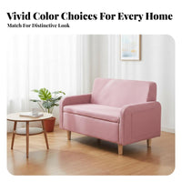 Nordic Design space-saving Loveseat Minimalist design Sofa Breathable Fabric Small Couch Easy to Clean for Apartment Dwellers, Students, Young Adults, Living Room, Bedroom
