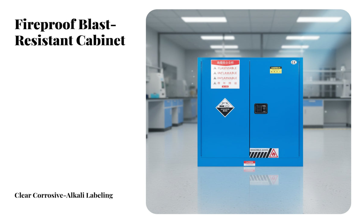 Shock-Resistant Resistant Cabinet Fire Resistant Fire Resistant Cabinet Two-Ply Construction Risky Liquid Storage for Laboratories, Workshops, Factory